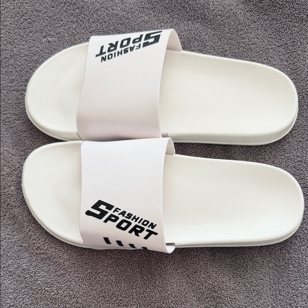 Women's White Slide Slippers